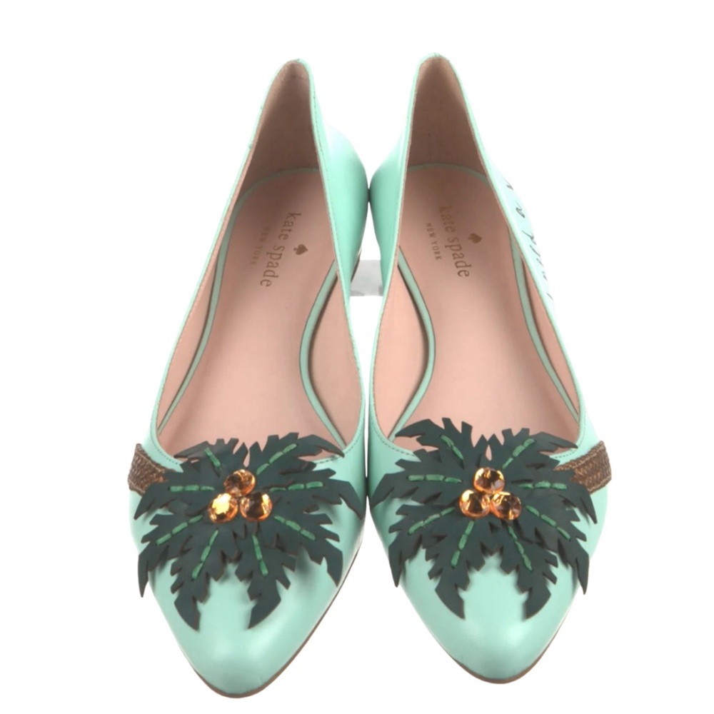 Kate Spade New York Women's Evalina Ballet Flat,I need a vacation, Palm tree SZ8